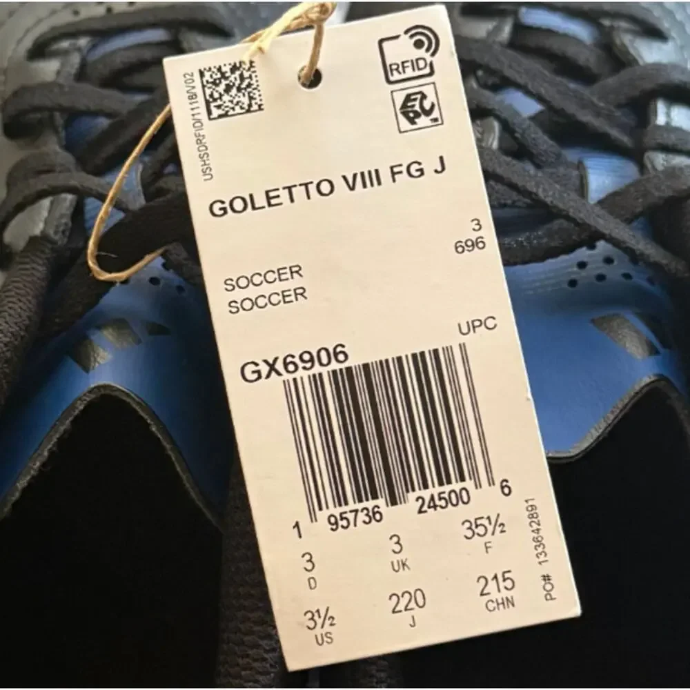 Adidas Youth Goletto VIII Firm Ground Soccer Cleats Size 3.5 Black Blue NWOB - Picture 12 of 12